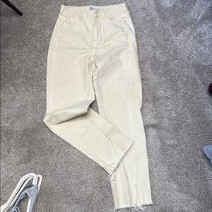 Zara Cream Ankle Jeans for Women